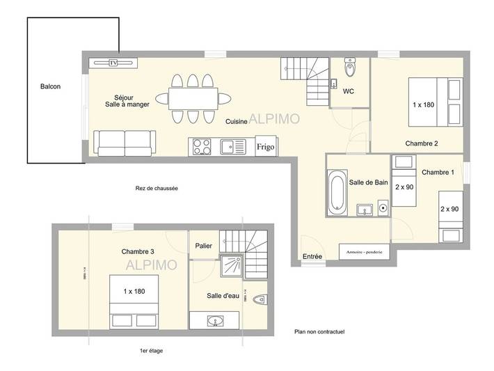 Ganze Wohnung, Duplex 4 Zimmer mit Hallenbad, Parkplatz, 8 Pers, nahe Les Saisies in Villard-sur-Doron, Albertville und Umgebung