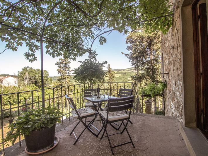Location de vacances pour 6 personnes, avec vue ainsi que jardin et terrasse, animaux acceptés à Radda in Chianti - 2