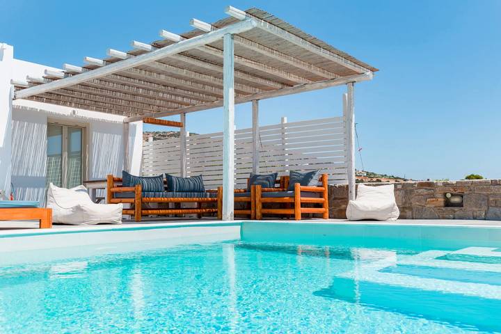 Location de vacances pour 16 personnes, avec jardin ainsi que vue sur l’océan et terrasse dans Paros - 4