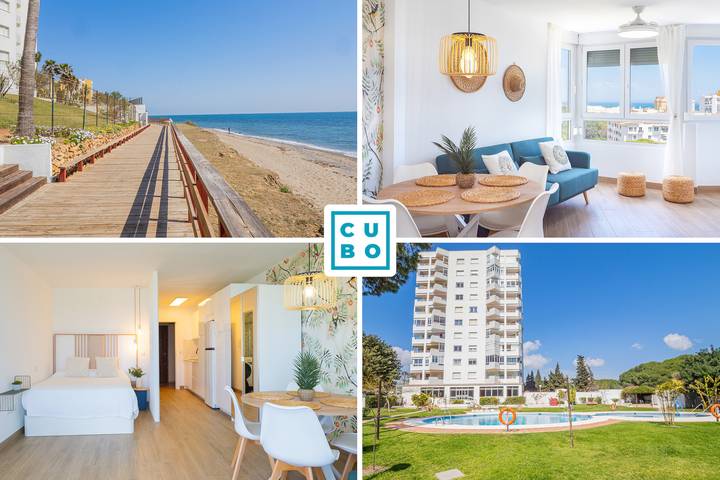 Studio voor 2 personen, met uitzicht op zee, kindvriendelijk in Urbanizacion Calahonda