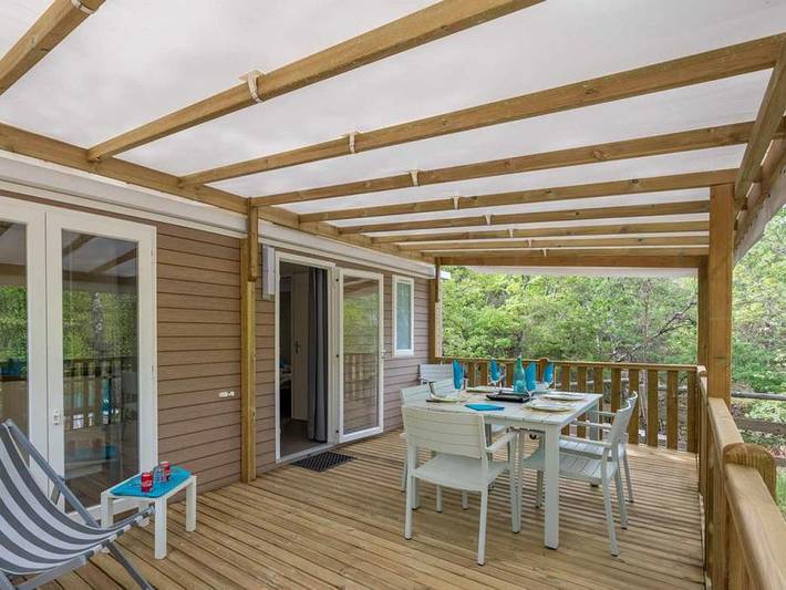 Camping Le Clos de Barbey  - Mobilheim 4 personen - Grand Confort 2 Zimmer 27 m² in Bauduen, Brignoles Region
