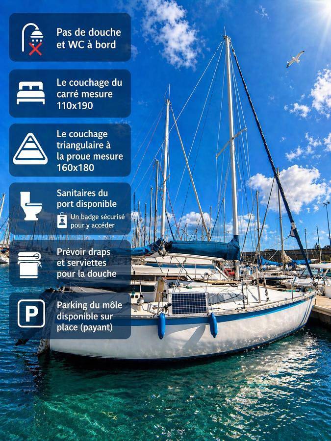 Bateau pour 2 personnes, avec terrasse ainsi que vue sur le lac et vue dans Port de Sète - 3