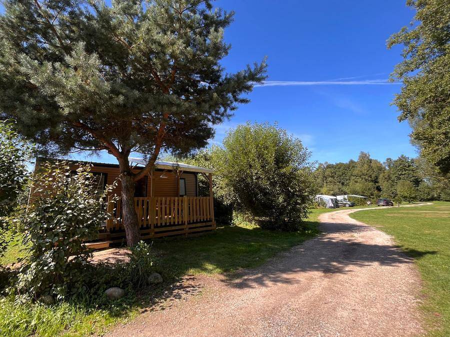 Camping Sites et Paysages - Au Clos de la Chaume - Bungalow 5 personas - Roble 28 m² con terraza semicubierta de madera in Corcieux, Parque natural regional de los Ballons des Vosges