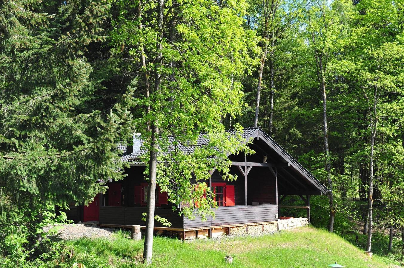 Log cabin with terrace and barbecue by the Bode waterfall in Braunlage, Harzvorland