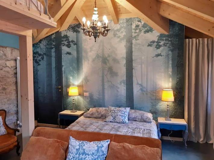 Appartement de vacances pour 4 personnes, avec jardin ainsi que vue sur le lac et vue