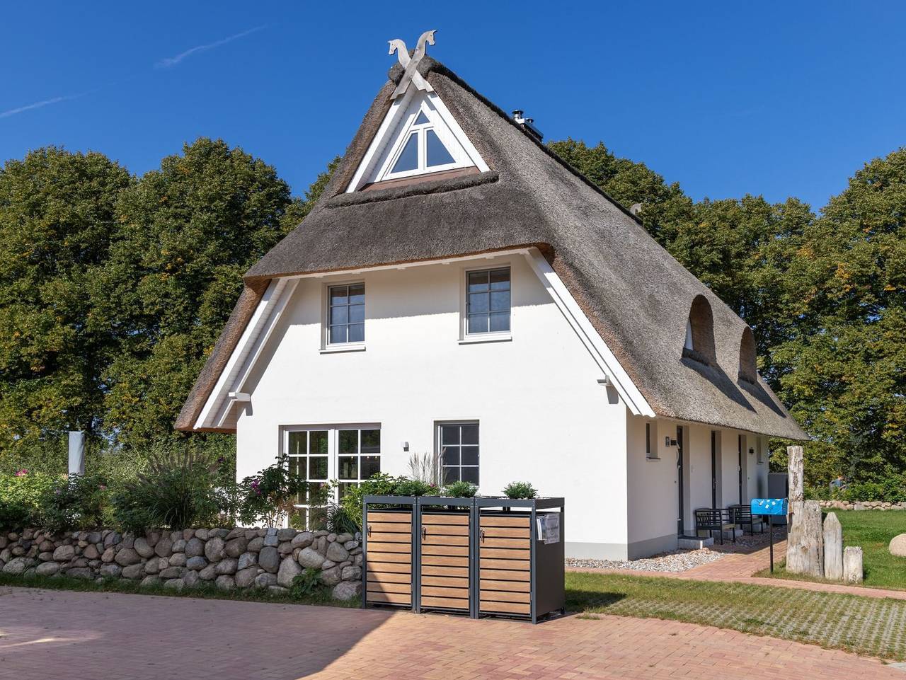 Dünenrose und Tuttelduuv unter Reet mit Kamin und Garten - Dünenrose unter Reet mit Kamin und Garten in Pepelow, Salzhaff