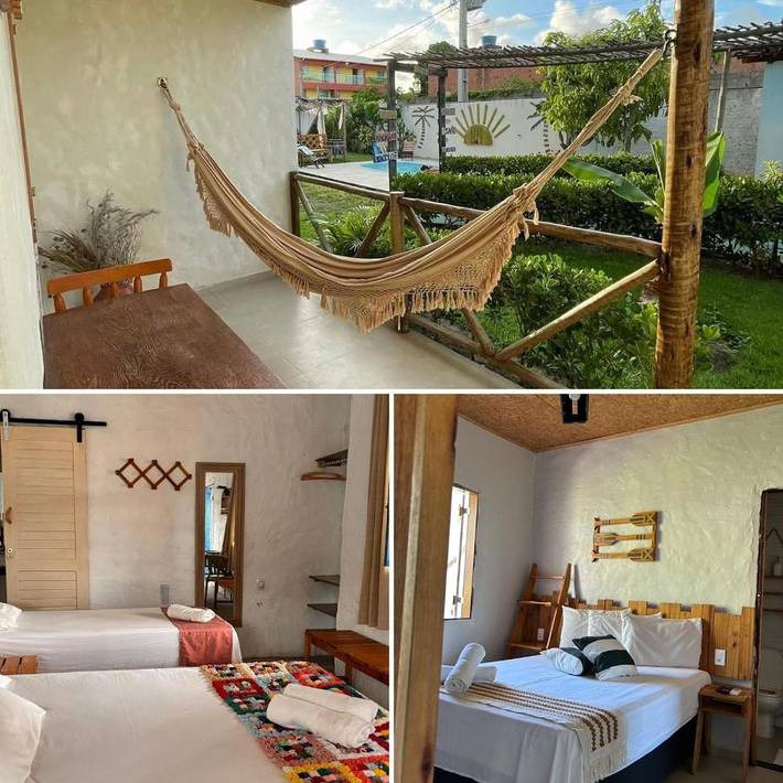 Casas e apartamentos de temporada para 3 pessoas, com jardim e vista e ainda piscina em São Miguel dos Milagres