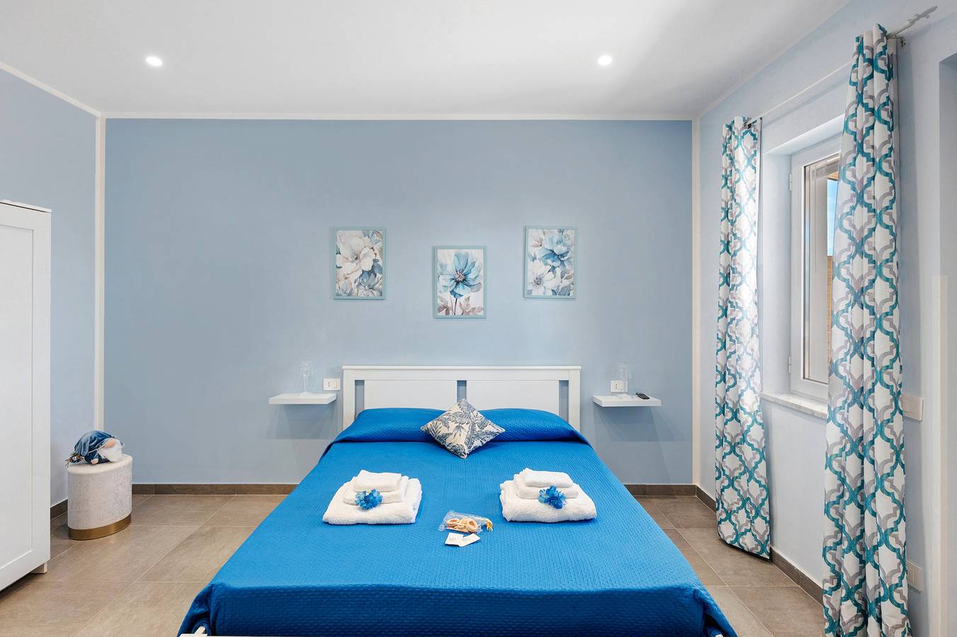 Habitación 'La Fiesta' con vistas al mar, Wi-Fi y aire acondicionado in Capaccio, Cilento