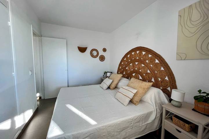 Villa bohème, vue mer, plage à 100 m, 2 chambres, Clim in Punta Prima, Sant Lluís