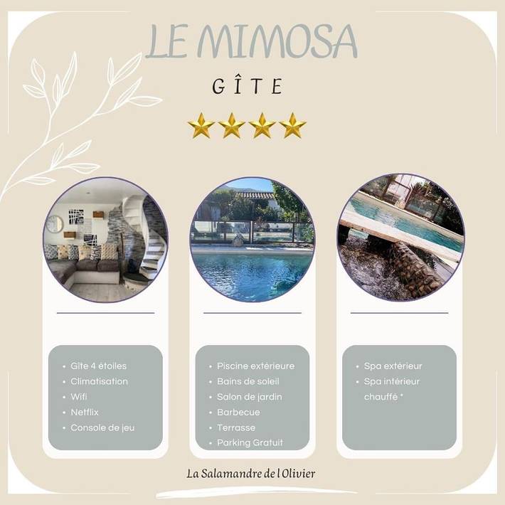 Villa pour 4 personnes, avec Jacuzzi et Terrasse ainsi que Jardin et Piscine