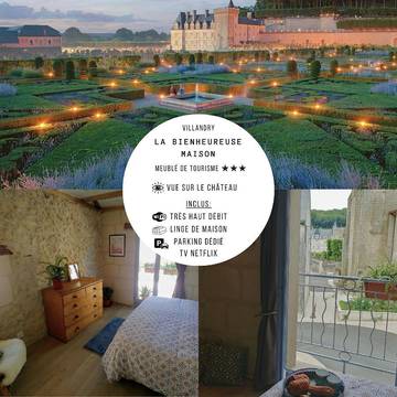 Gîte pour 4 personnes, avec balcon et vue à Villandry