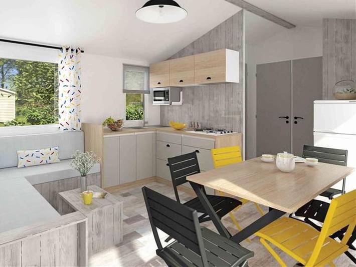 La Touesse Camping - Mobilheim 6 personen - Premium 36m² - 3 Schlafzimmer - 2 Badezimmer - Überdachte Terrasse in Saint-Lunaire, Saint-Malo und Umgebung