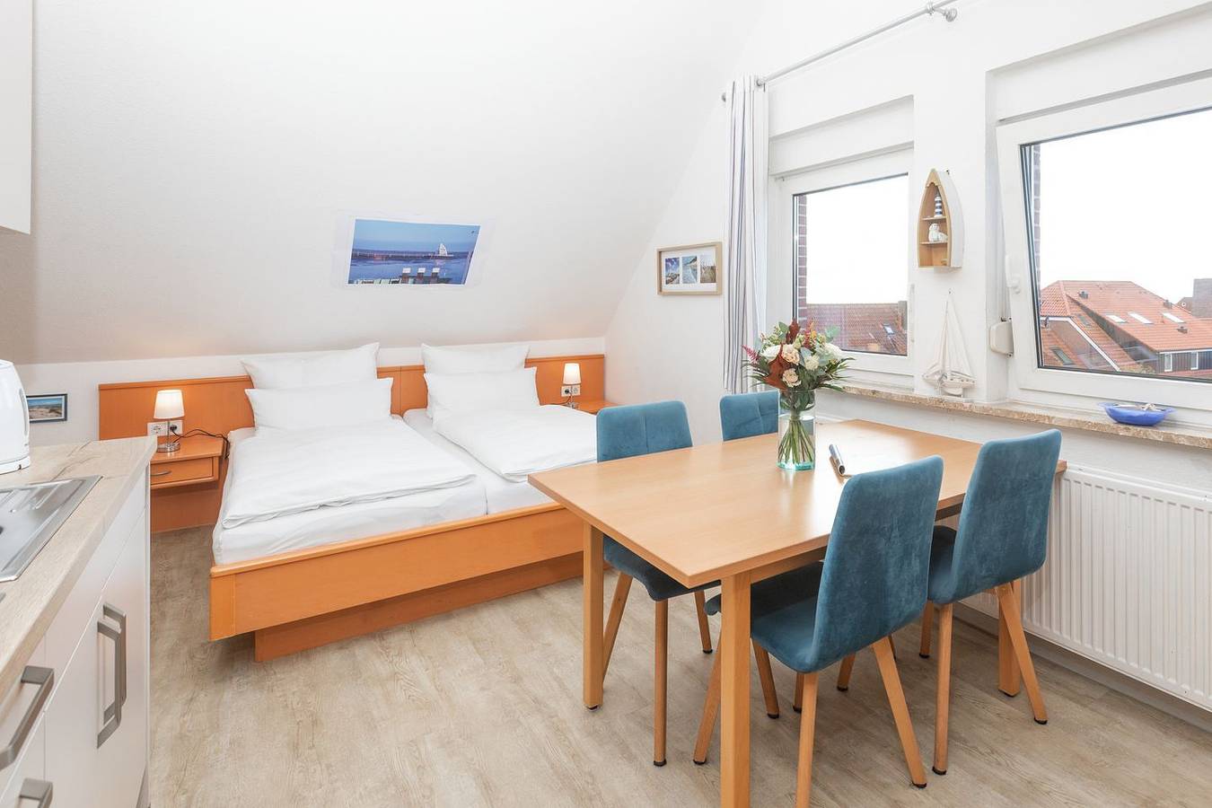 Appartement entier, Sonniges Appartement mit seitlichem Wattenmeerblick im Zentrum der Insel in Juist