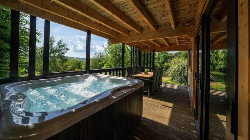 Chalet pour 8 personnes, avec jacuzzi ainsi que sauna et terrasse, animaux acceptés dans Massif central