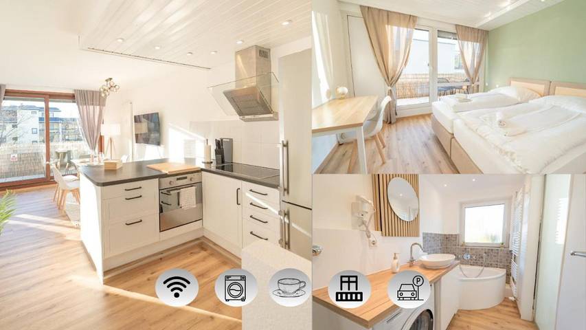Ferienwohnung für 5 Personen, mit Balkon und Terrasse sowie Ausblick in Fellbach
