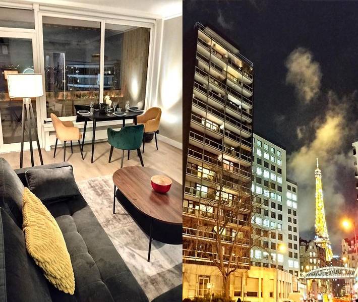 Gîte pour 3 personnes, avec terrasse et vue dans Paris Rue Sextius Michel