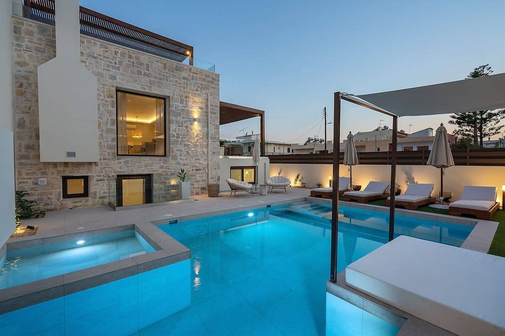 100 m vom Strand entfernt, Whirlpool, Pool, Tischtennis, Sauna und Fitnessraum, private Sonnenliegen! in Rethymno (Stadt), Rethymno und Umgebung