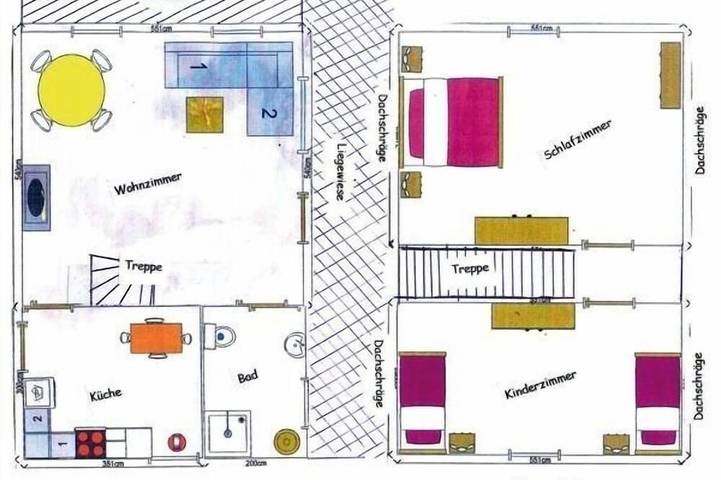 Ferienhaus für 4 Personen, mit Terrasse und Garten