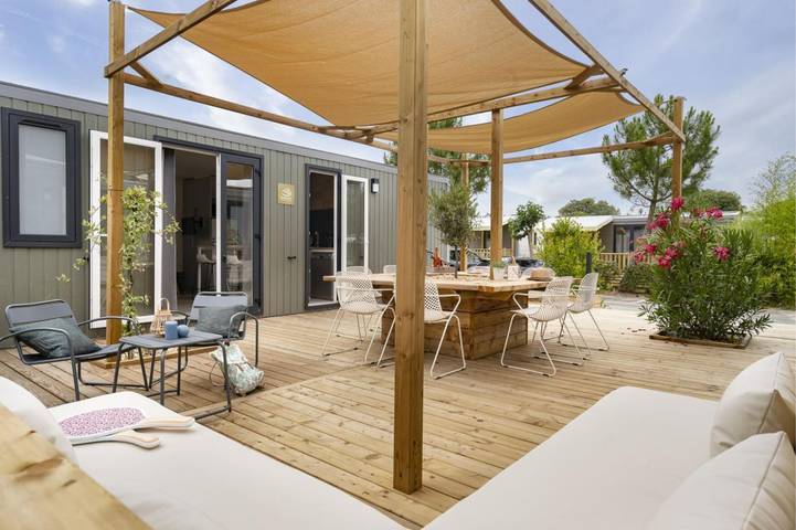 Mobil home pour 10 personnes, avec piscine ainsi que jardin et terrasse, animaux acceptés à Saint-Aubin-sur-Mer (Calvados) - 2