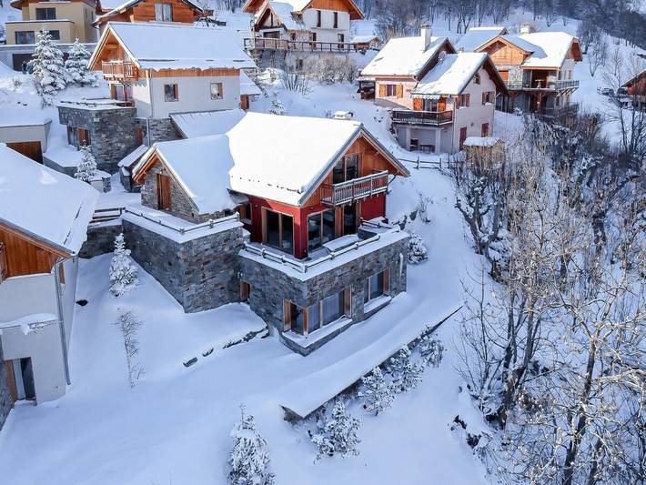 Chalet voor 12 personen, with Balkon and Whirlpool as well as Sauna