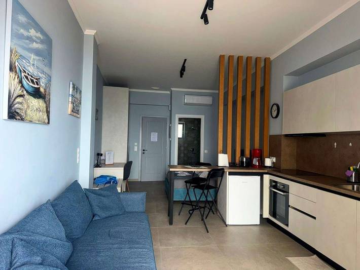 Entire holiday apartment, Charaki Escape Chic Studio with Seafront Patio in Charaki, Rhodes