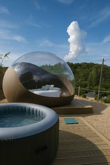 Tente pour 2 personnes, avec jardin et vue dans l' Aveyron