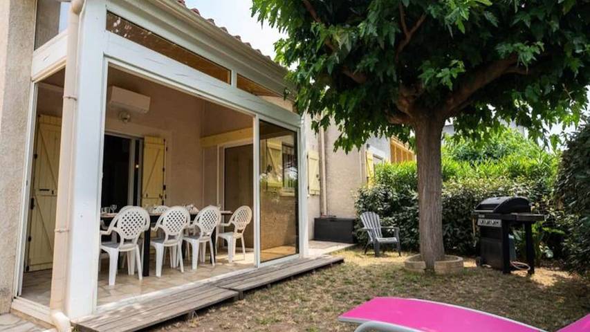 Apartamento de vacaciones para 9 personas, con jardín en Vias Plage
