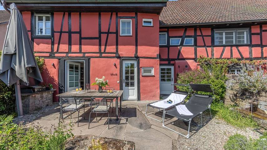 Ferienwohnung für 4 Personen, mit Ausblick und Garten in Öhningen