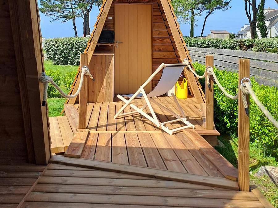 Camping Kerlaz - Uniek 2 personen - Tipi hut 12m², 2 slaapkamers 2023 zonder eigen badkamer in Tréguennec, Côte de Cornouaille
