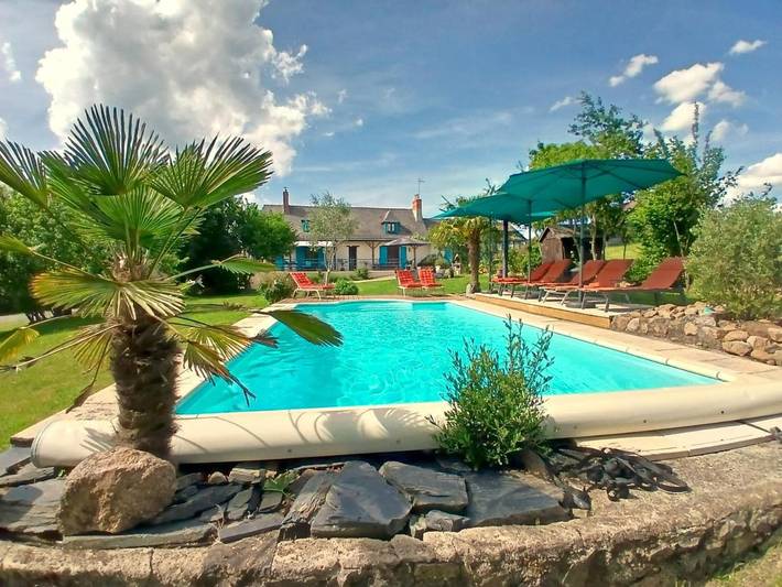 Maison de vacances pour 15 personnes, avec Terrasse et Jardin ainsi que Piscine et Vue
