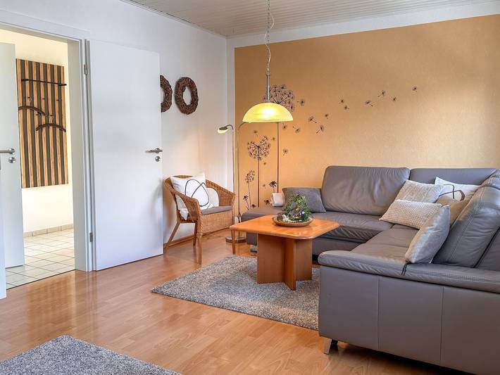 Ferienwohnung für 3 Personen, mit Balkon und Terrasse sowie Garten