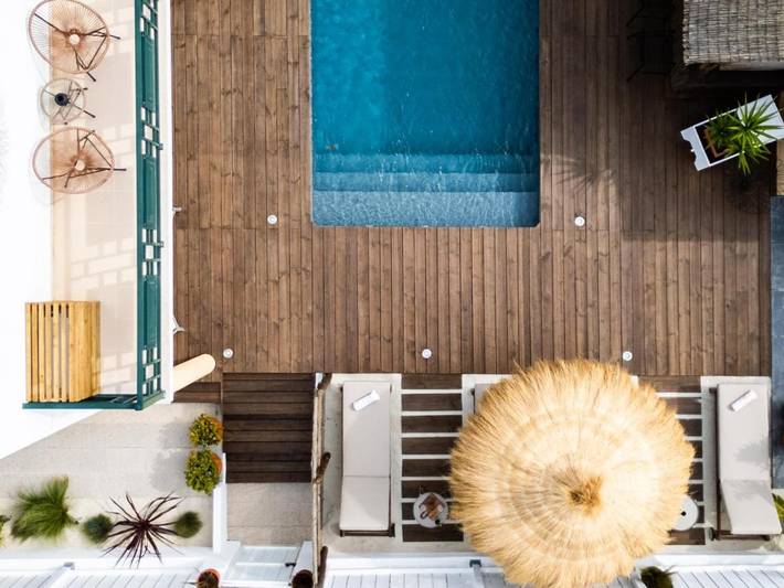 Casa de huéspuedes para 2 personas, con Balcón y Terraza además de Jardín y Piscina en Comporta