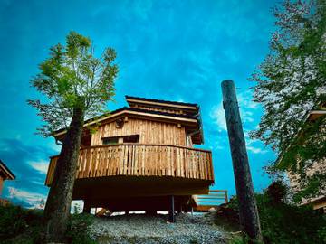 Ferienhaus für 5 Personen, mit Garten und Seeblick sowie Balkon und Sauna im Pfaffenwinkel