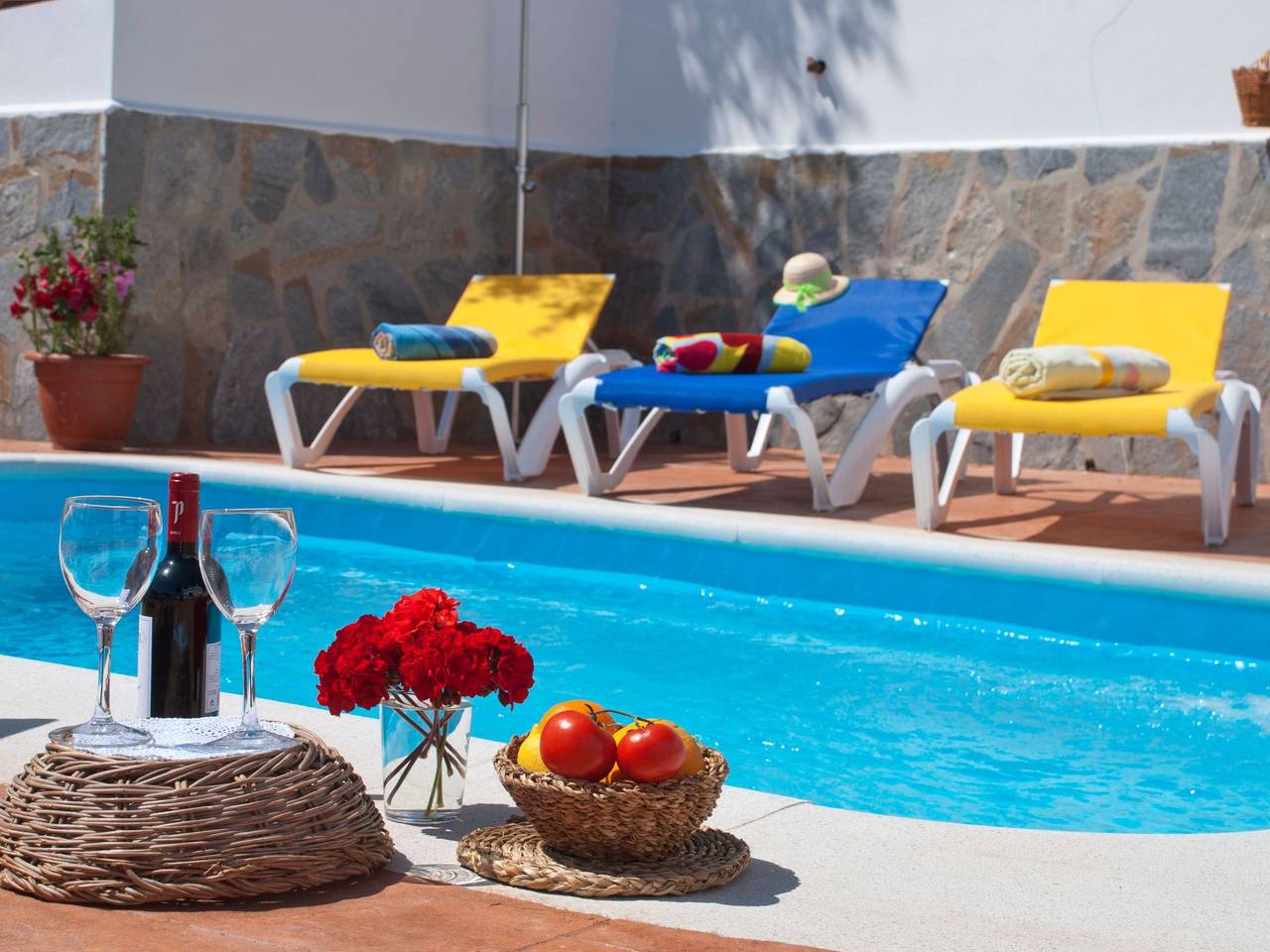 Villa La Noria, mit privatem Pool, Wifi, Garten in Comares, Provincia de Málaga