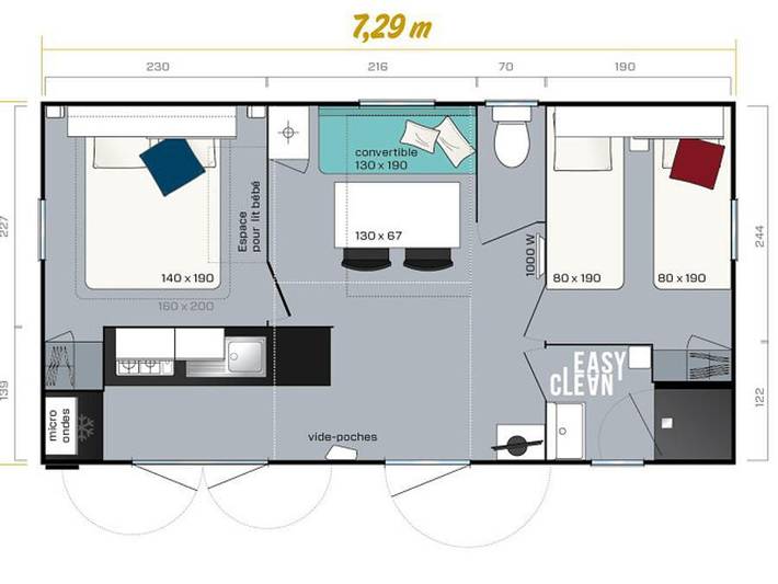 Camping La Bourgnatelle - Mobilheim 4 personen - Luxus in Bretenoux, Lot