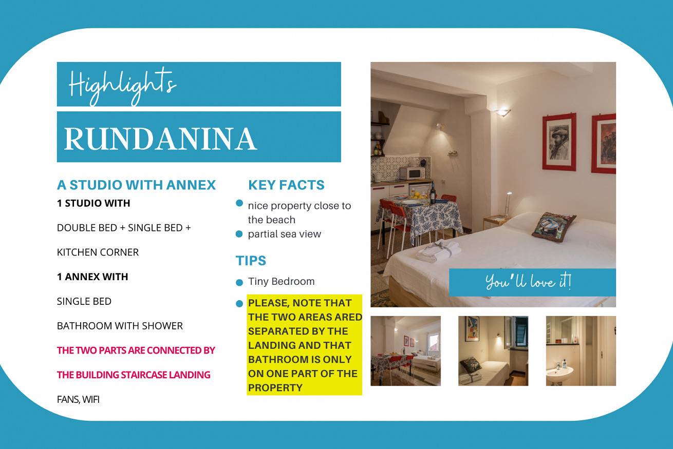 Ganze Wohnung, Rundanina Village Life Studio + Anbauzimmer in Vernazza, Vernazza Gemeinde