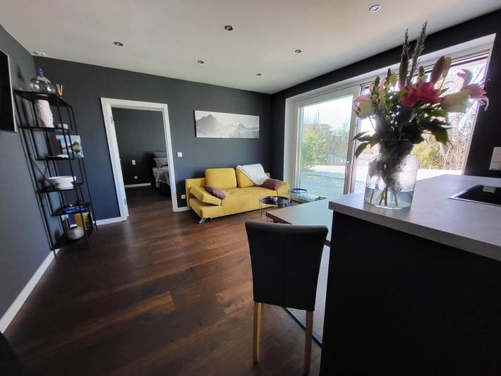 Ferienwohnung für 2 Personen, mit Terrasse und Garten sowie Sauna und Ausblick in Sonthofen