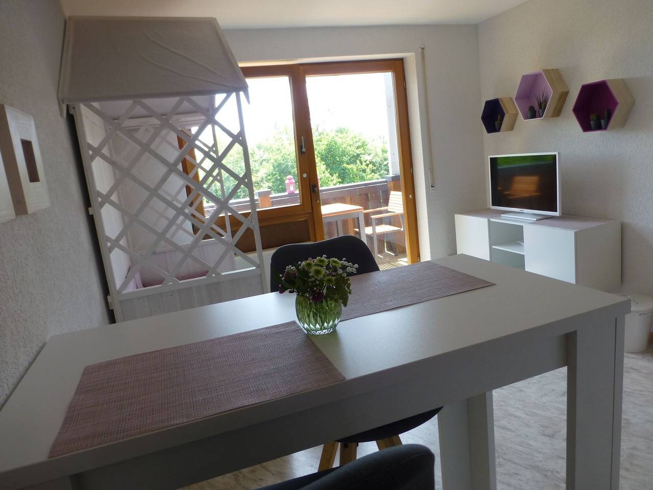 Ganze Wohnung, Ferienwohnung 'Federgeistchen, 45qm' mit Balkon und Wi-Fi in Ostrach, Region Bodensee-Oberschwaben