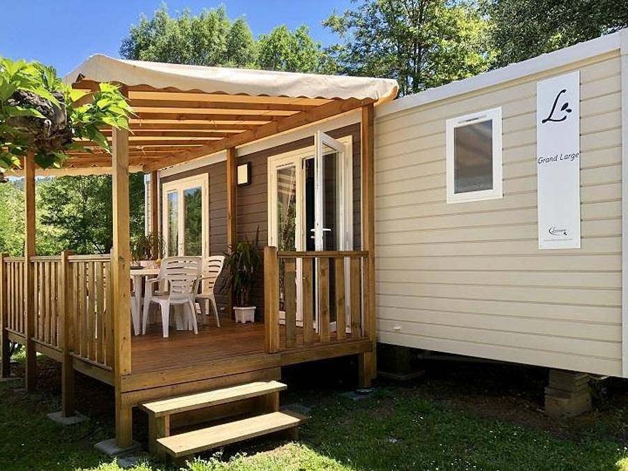 Camping L'eau Vive - Mobilhome 4 personnes - Terrasse in Vernet-les-Bains, Parc naturel régional des Pyrénées catalanes