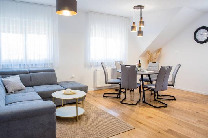 Ferienwohnung für 5 Personen, mit Ausblick und Garten