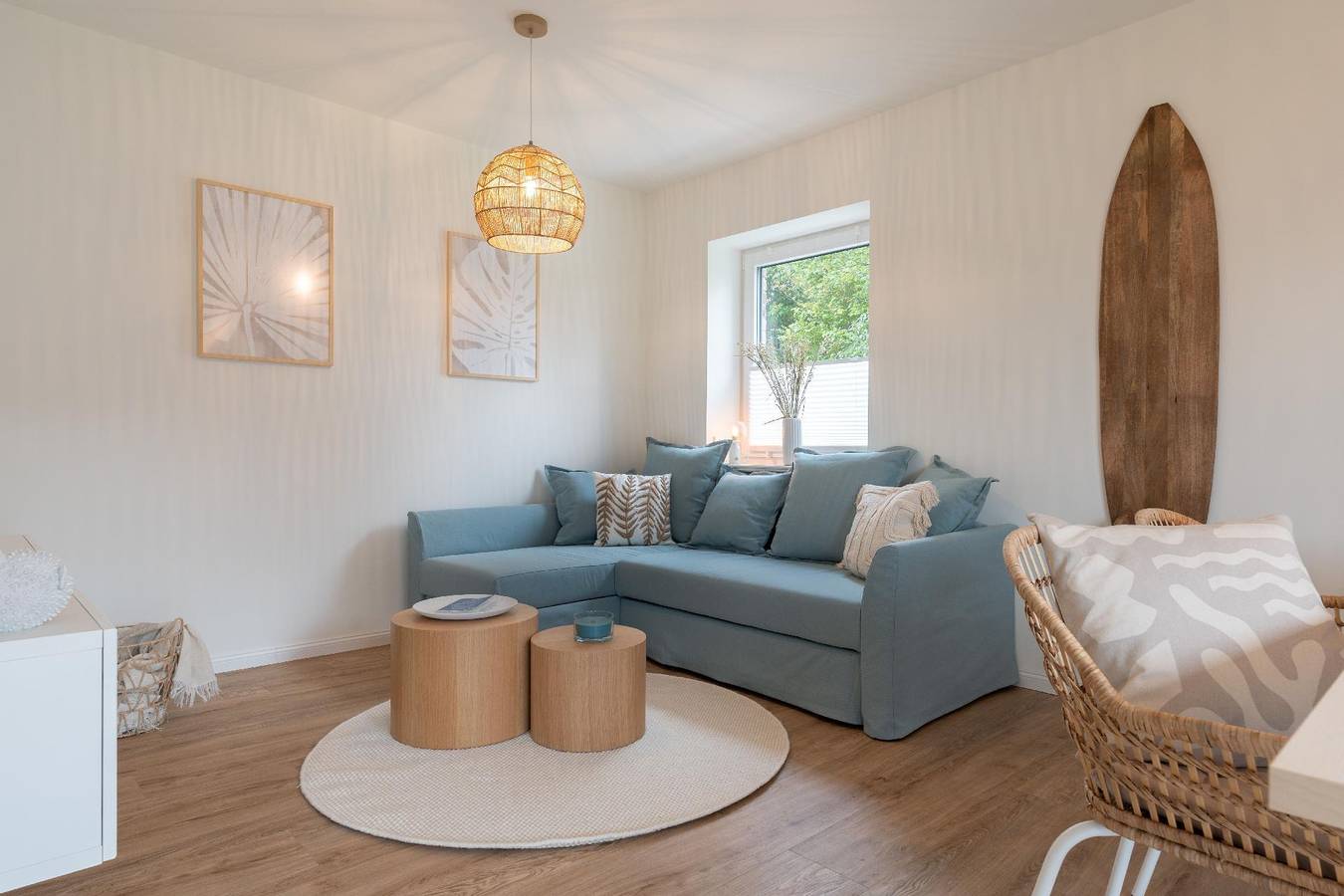 Ganze Ferienwohnung, Küstenbutze - Modernes Apartment für 6 im Beach-Style mit vollausgestatteter Küche, Terrasse-Garten in Mildstedt, Nordfriesland