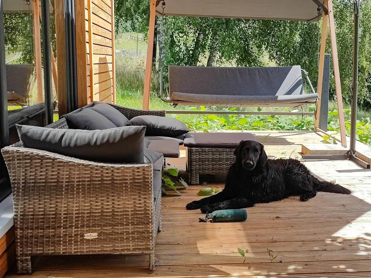 Gemütliches Tiny House zwischen zwei Naturteichen - Kamin, Terrasse & Natur pur in Großharthau, Oberlausitz-Niederschlesien