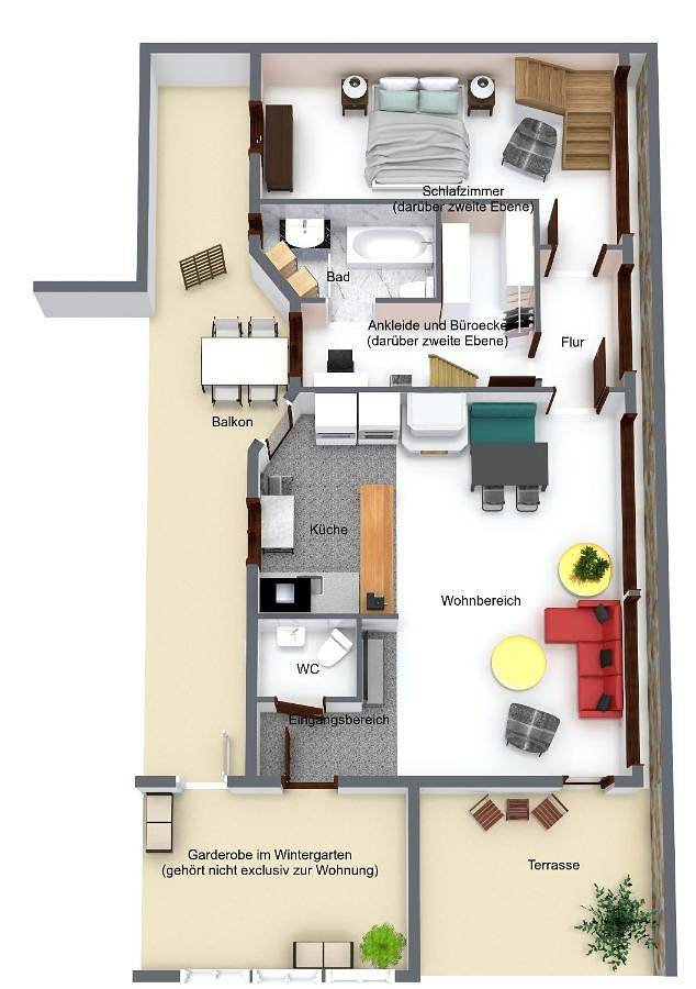 Ferienwohnung für 3 Personen, mit Terrasse in Bingen am Rhein - 2