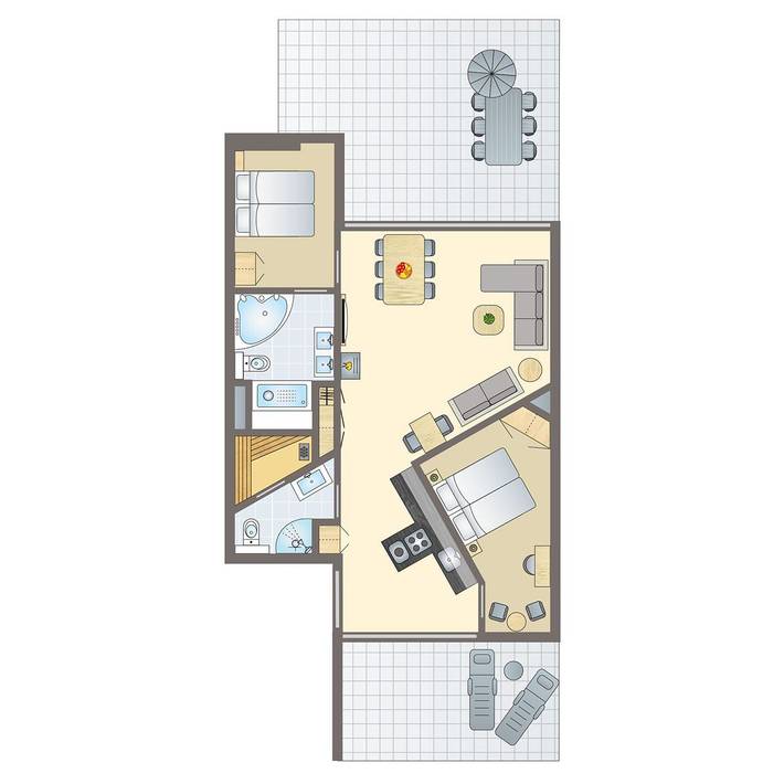 Bungalow für 6 Personen, mit Sauna