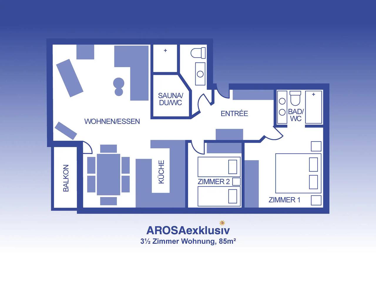 Geheel appartement, 3 Pièces 4 Personnes in Arosa, Plessur Alpen