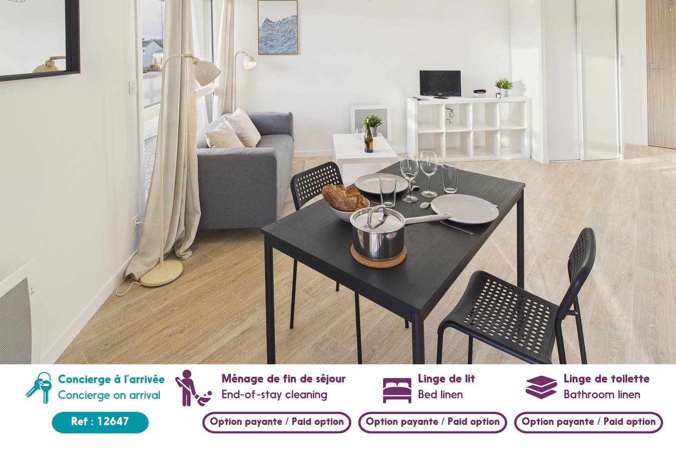 Apartamento entero, Apartamento de vacaciones para 2 personas con balcón in Pont-l'Abbé, Côte de Cornouaille