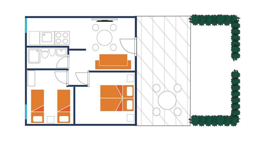 Ferienpark für 5 Personen, mit Balkon und Garten sowie Pool, kinderfreundlich an der Adriatisches Meer - 2