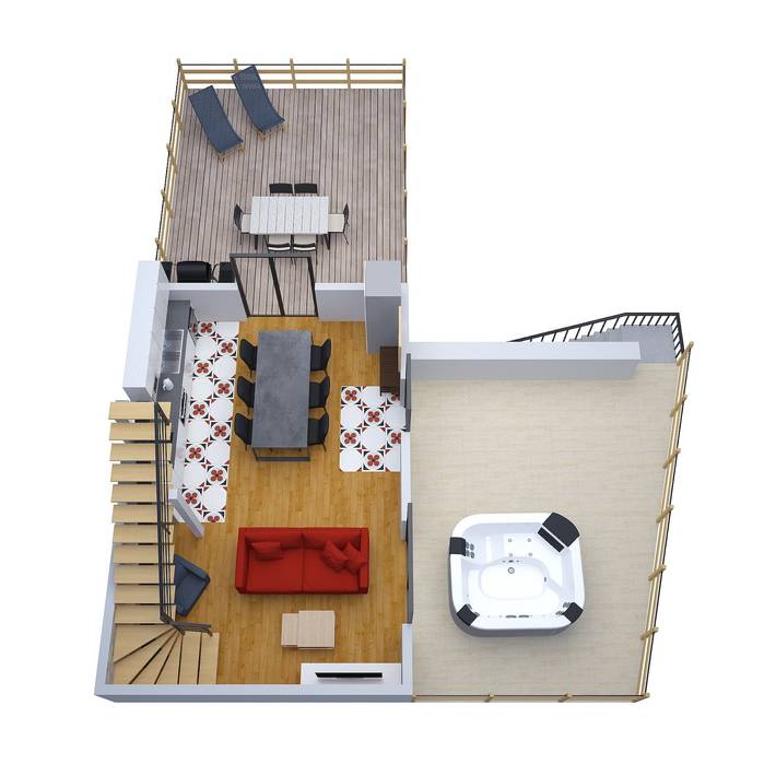 Chalet pour 6 personnes, avec jacuzzi et jardin, adapté aux familles dans Bauges - 3