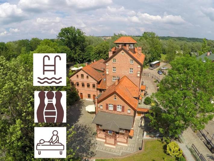 Hotel dla 6 osób, z Jacuzzi i Taras oraz Basen i Sauna w Elbląg