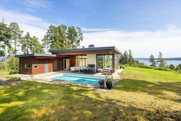 Geräumige Hütte auf autofreier Insel mit Panoramablick in Bærum